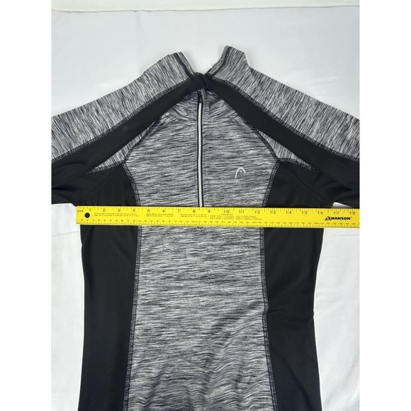 Head Shirt Womens XS Activewear 1/4 Zip Long Sleeve Grey Black Lightweight - Picture 11 of 16